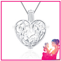 Latest 925 sterling silver Mother's Day cage pendant