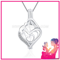 Fashion 925 sterling silver handing Mom and kid cage pendant