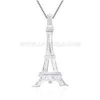 Eiffel Tower design 925 sterling silver cage pendant