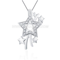 Beautiful star shape 925 sterling silver cage pendant