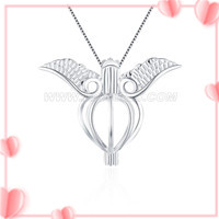 Newest 925 sterling silver Angel wing heart cage pendant