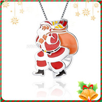 925 sterling silver Christmas Santa Claus cage pendant