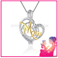 925 sterling silver love heart cage pendant for mom