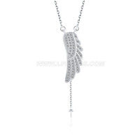 925 sterling silver wings pearl pendant necklace accessory