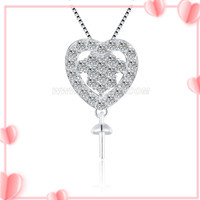 wholesale Heart Shape 925 silver pearl pendant accessories