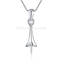 Elegant sterling silver simple design pearl pendant fitting
