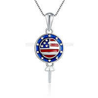 American Independence Day 925 sterling silver pendant mounting