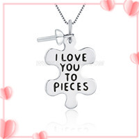 I love you to pieces 925 sterling silver pendant mounting