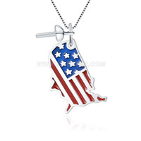 America Map design 925 sterling silver pendant mounting