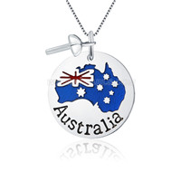 Australia flag design 925 sterling silver pendant mounting