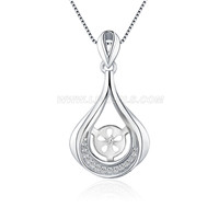 925 sterling silver women waterdrop pearl pendant mounting