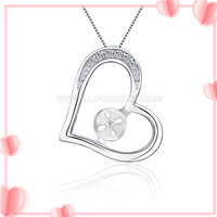wholesale 925 sterling silver heart pendant mounting for women