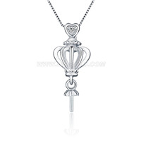 Attractive love heart 925 sterling silver women pendant mounting
