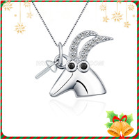 925 sterling silver reindeer necklace pendant fitting for women