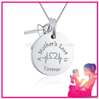 S925 sterling silver personalied round necklace pendant setting