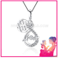 925 sterling silver infinity love pearl pendant fitting for Mom