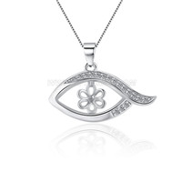 women 925 sterling silver zircon eye pearl pendant fitting