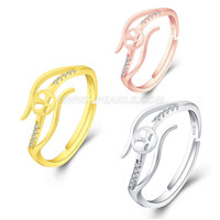 Fashion style 925 sterling silver nice adjustable rings setting