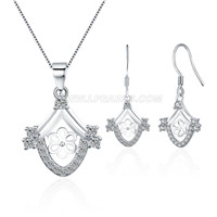 Fashion 925 sterling silver necklace earrings set fittings