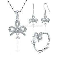 wholesale 925 sterling silver necklace earrings set fittings