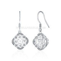 New 925 sterling silver CZ women dangle earrings fitting