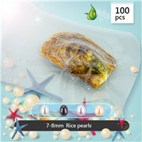 100pcs vacuum-packed oysters with 7-8mm rice pearls