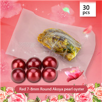 Amazing Red 7-8mm Round Akoya pearl oyster 30pcs