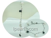 5.5-6mm black and white akoya pearl bracelet wholesale