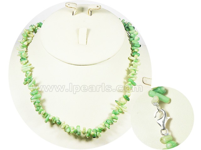 green color branch coral necklace  on wholesal