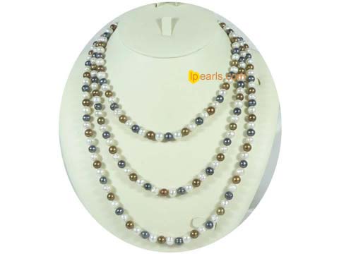 different color 7-8mm potato freshwater pearl necklace