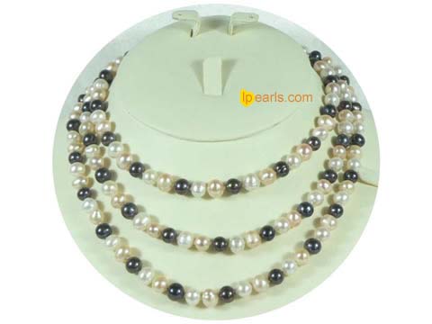 7-8mm multicolor potato freshwater pearl necklace