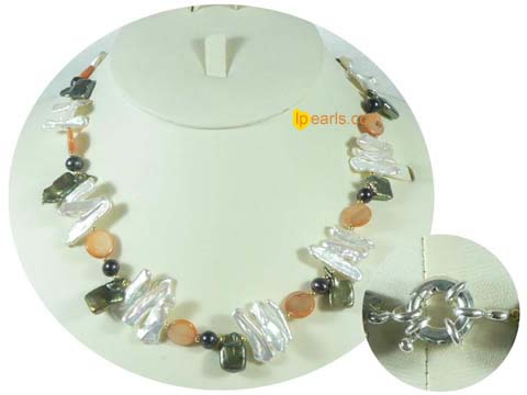single strand freshwater jewelry pearl necklaces 7-8mm