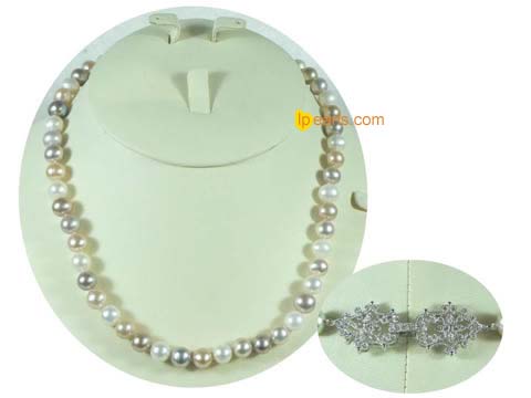 7-8mm multi color potato freshwater pearl necklace