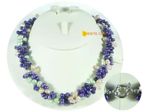 discount twisted freshwater pearl necklace on wholesale