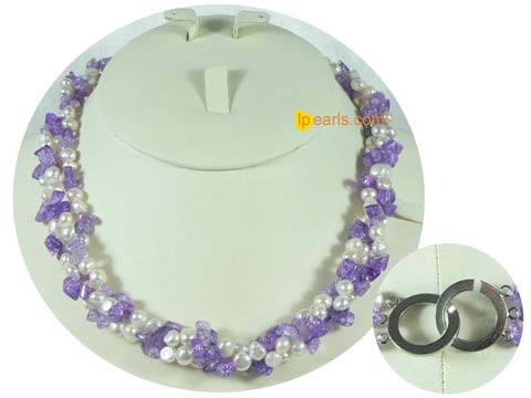 6-7mm smooth on both sides freshwater pearl necklace
