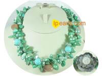 8*12mm twisted green freshwater pearl necklace