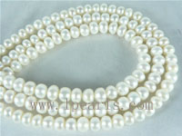 6-7mm natural white freshwater button pearl strands