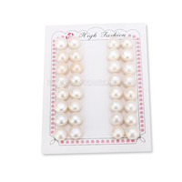 11-12mm AAA white bread-shape freshwater loose pearl 16 pairs