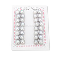 11-12mm half-drill gray loose bread pearls 16 pairs