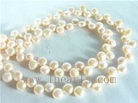 wholesale 6-7mm natural pink color bread pearl strand