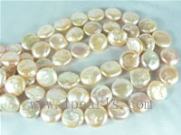 12mm natural pink freshwater coin pearl strands from China