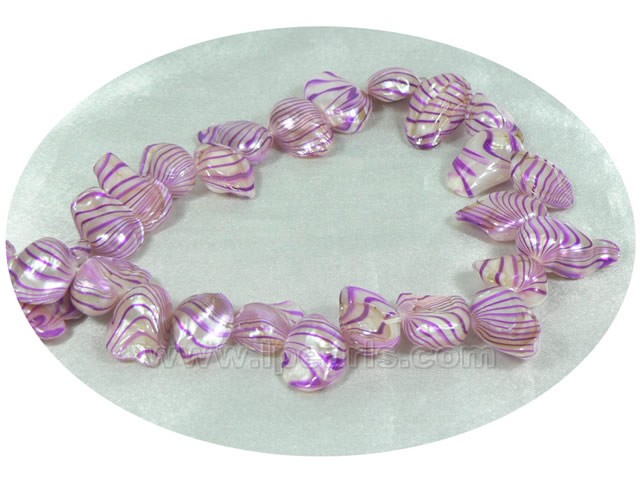 10*15mm blister freshwater pearl strand with purple stripes