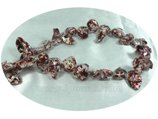 red color 10*15mm blister freshwater pearl strands