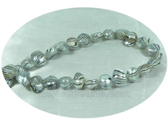 9*12mm black zebra stripes blister freshwater pearl strands