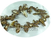 unique 11*26mm copper color blister pearl strands