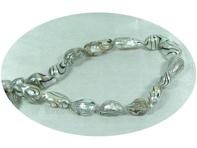 9*16mm long-drilled blister freshwater pearl strands