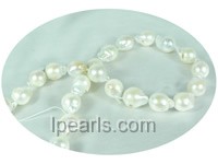 sweet 15*20mm white fireball shape freshwater pearl strands
