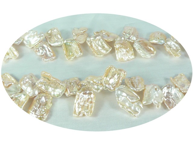 sweet 20*25mm pink petal shape freshwater keishi  pearl strands