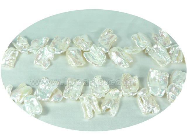 sweet 20*25mm white thin petal shape freshwater keishi  pearl st