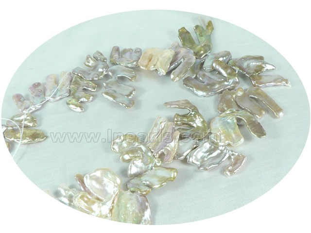 lovely 20*30mm purple thin petal shape freshwater keishi  pearl